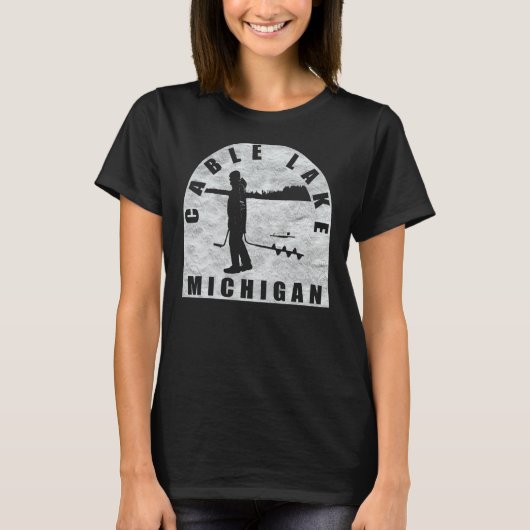 Cable Lake Ice Fischen T-Shirt (Vorderseite)
