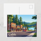 Cable, Wisconsin Postkarte (Vorne/Hinten)