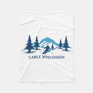 Cable Wisconsin Skigebiet Skifahren Skifahrer Fleecedecke