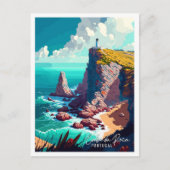 Cabo da Roca Portugal Art Vintage Postkarte (Vorderseite)
