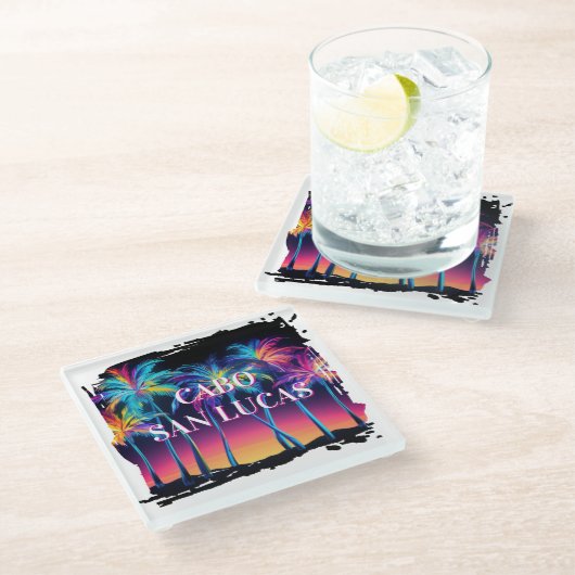 Cabo Glass Untersetzer Set (Schrägansicht)