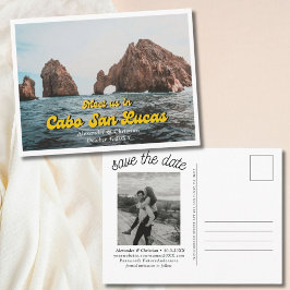 Cabo Hochzeit in Urlaubsort Save the Date Postkart Postkarte