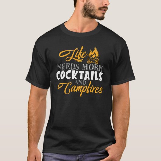 Cabo Life Cocktails Campfeuer See Bum Camping W T-Shirt (Vorderseite)