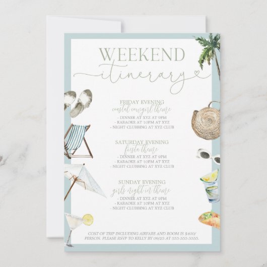 Cabo Mexico Bachelorette Einladung & Tour (Rückseite)