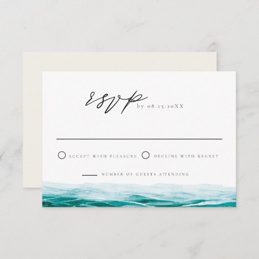 Cabo Mexico Ocean Beach Tropical RSVP Card Einladung (Vorne/Hinten)