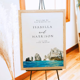 CABO MEXICO Skyline Hochzeit in Urlaubsort Willkom Poster