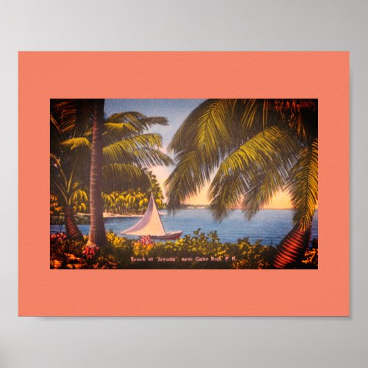 Cabo Rojo, Puerto Rico - Strand bei Joyuda Poster (Vorne)