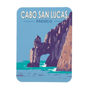 Cabo San Lucas Arch Mexico Reise Kunst Vintage Magnet