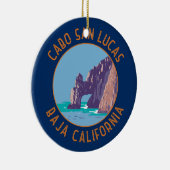 Cabo San Lucas Arch Mexico Retro Distressiver Krei Keramik Ornament (Rechts)
