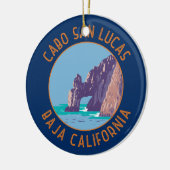 Cabo San Lucas Arch Mexico Retro Distressiver Krei Keramik Ornament (Links)
