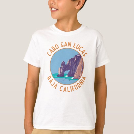 Cabo San Lucas Arch Mexico Retro Distressiver Krei T-Shirt (Vorderseite)