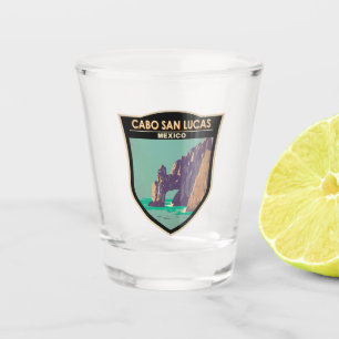 Cabo San Lucas Arch Mexiko Retro abgenutzt Kreis Schnapsglas