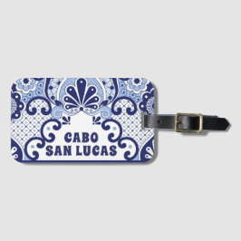 Cabo San Lucas Blue & White Mexican Talavera Tile Gepäckanhänger