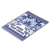 Cabo San Lucas Blue & White Mexican Talavera Tile Notizblock (Linke Seite)