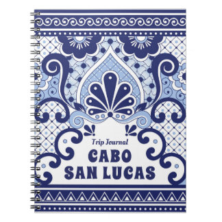 Cabo San Lucas Blue & White Mexican Talavera Tile Notizblock