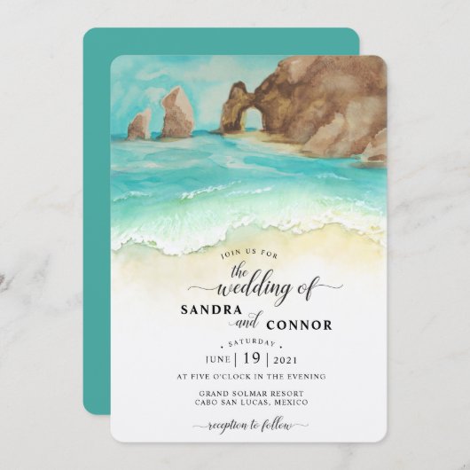 Cabo San Lucas | El Arco | HOCHZEIT IN URLAUBSORT Einladung (Vorne/Hinten)