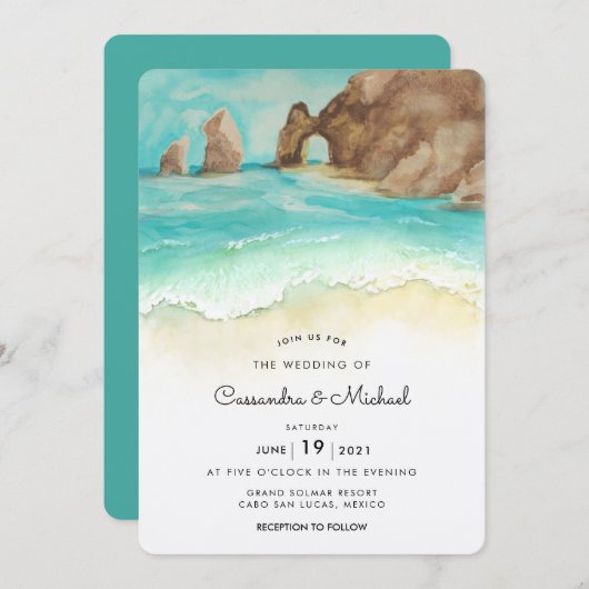 Cabo San Lucas | El Arco | HOCHZEIT IN URLAUBSORT Einladung (Vorne/Hinten)