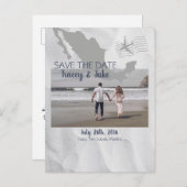 Cabo San Lucas Hochzeit in Urlaubsort Save the Dat Ankündigungspostkarte (Vorne/Hinten)
