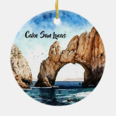 Cabo San Lucas Mexico Beach Arch Keramik Ornament (Hinten)