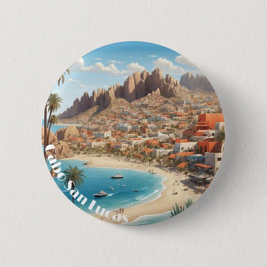 Cabo San Lucas Mexico Beach Seefahrt Button (Vorderseite)