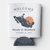 Cabo San Lucas Mexico Navy Karte Hochzeit Willkomm Dosenkühler (Vorderseite)