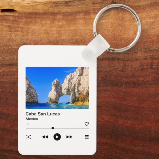 Cabo San Lucas Mexico Souvenir Music Player Button Schlüsselanhänger (Rückseite)