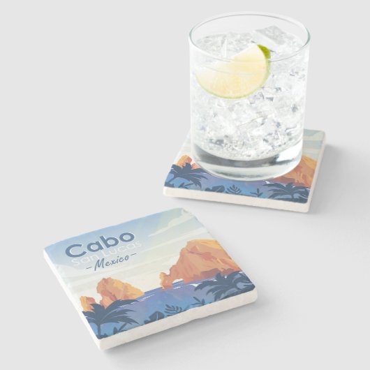 Cabo San Lucas Mexico Steinuntersetzer (Seitenansicht)