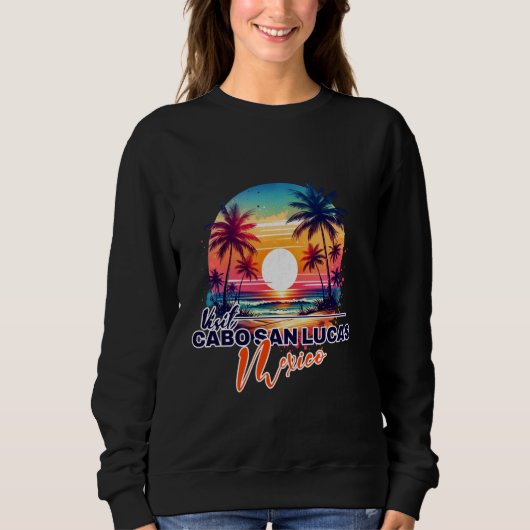Cabo San Lucas Mexico Sunset Beach Palm Tree Souve Sweatshirt (Vorderseite)