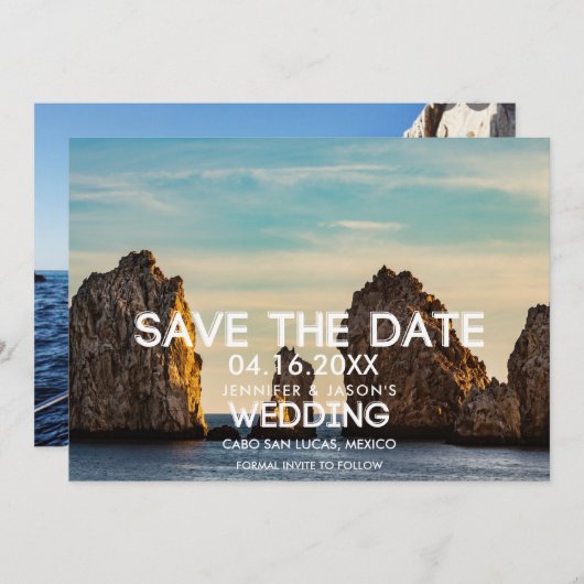 Cabo San Lucas Mexico Wedding retten das Datum Save The Date (Vorne/Hinten)