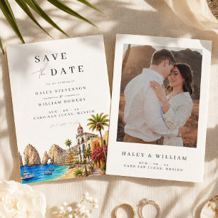 Cabo San Lucas Mexiko Aquarell Reiseziel Save The Date