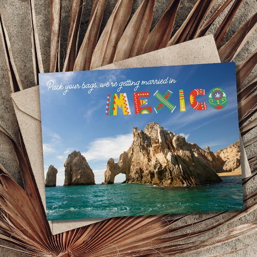 Cabo San Lucas Mexiko Hochzeit Retten Sie das Datu Ankündigungspostkarte