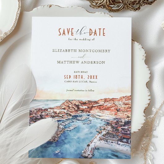 Cabo San Lucas Mexiko Save the Date Zielort Einladung