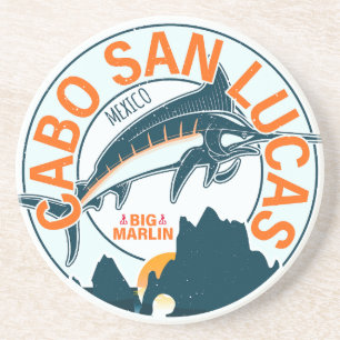 Cabo San Lucas Nautisches Angeln Segelfisch Vintag Getränkeuntersetzer