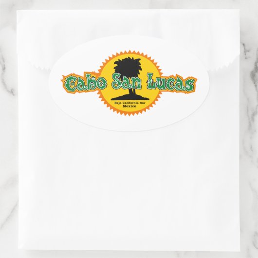 Cabo San Lucas Sun Ovaler Aufkleber (Tasche)