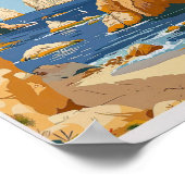 Cabo San Lucas Travel Print, Mexico Wall Art Poster (Ecke)