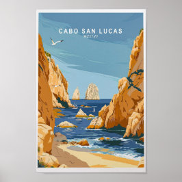 Cabo San Lucas Travel Print, Mexico Wall Art Poster