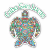 Cabo San Lucas Tribal Turtle Aufkleber (Vorderseite)