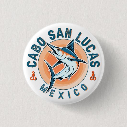 Cabo San Lucas Wasserfischen Segelfisch Vintag Button (Vorderseite)