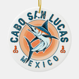 Cabo San Lucas Wasserfischen Segelfisch Vintag Keramik Ornament