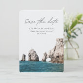 Cabo San Lucas Wedding Mexico Save the Date Einladung (Stehend Vorderseite)