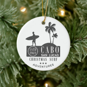 Cabo San Lucas Weihnachts-Surfen Abenteuer Keramik Ornament