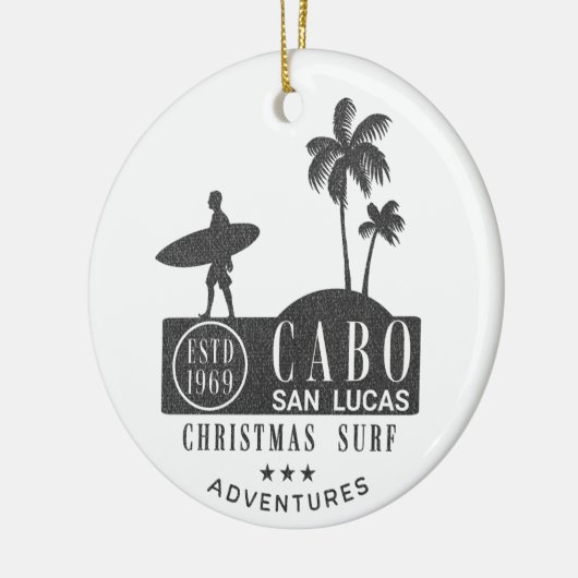 Cabo San Lucas Weihnachts-Surfen Abenteuer Keramik Ornament (Links)