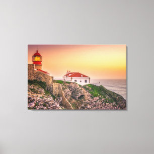 Cabo Sao Vicente am Sonnenuntergang   Algarve, Leinwanddruck