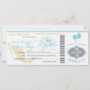 Cabo Save the Date Boarding Pass nach Mexiko