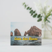 Cabo Save the Date Postcard Mexico Wedding Postkarte (Stehend Vorderseite)