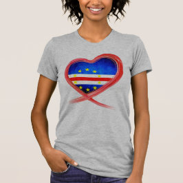Cabo Verde Bow Herzenflagge T - Shirt