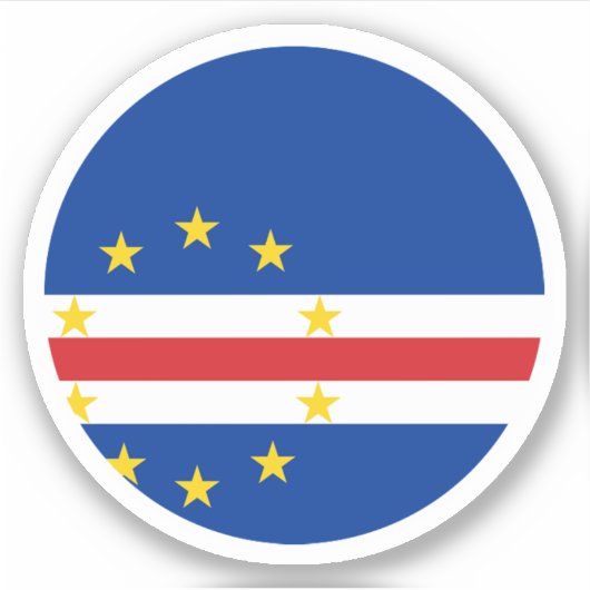 Cabo Verde Flag Round Aufkleber (Vorderseite)