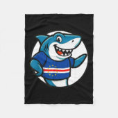 Cabo Verde Flag Shark Funny Cabo Verdean  Fleecedecke (Vorderseite)
