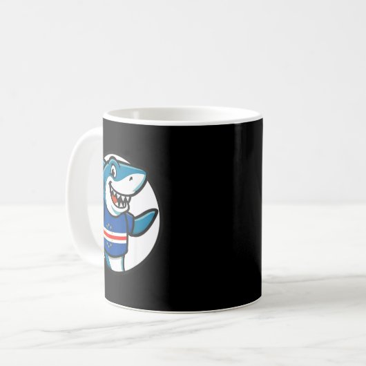 Cabo Verde Flag Shark Funny Cabo Verdean  Kaffeetasse (Vorderseite Links)