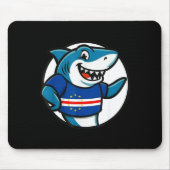 Cabo Verde Flag Shark Funny Cabo Verdean Mousepad (Vorne)